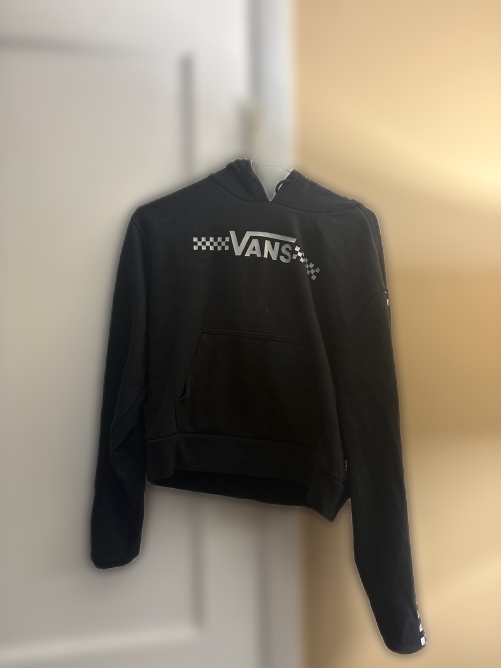 Vans Black Hoodie with White Checker Logo